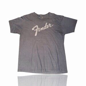 Fender T-Shirt Mens XL Gray Classic Script Logo Graphic Print Crew Neck